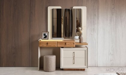 Medusa Home - Heritage Krem & Ceviz Şifonyer