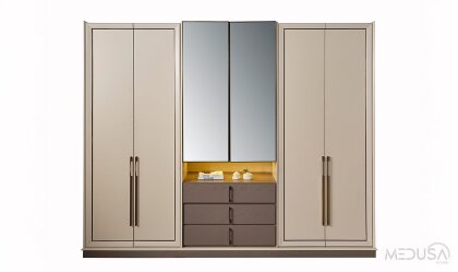 Medusa Home - Heritage Krem & Gri Gardırop