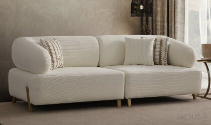Medusa Home - İlyora Antik Yataklı Üçlü Koltuk