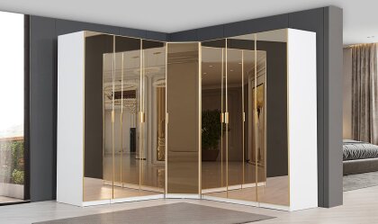Medusa Home - Infinity Gold Köşe Gardırop