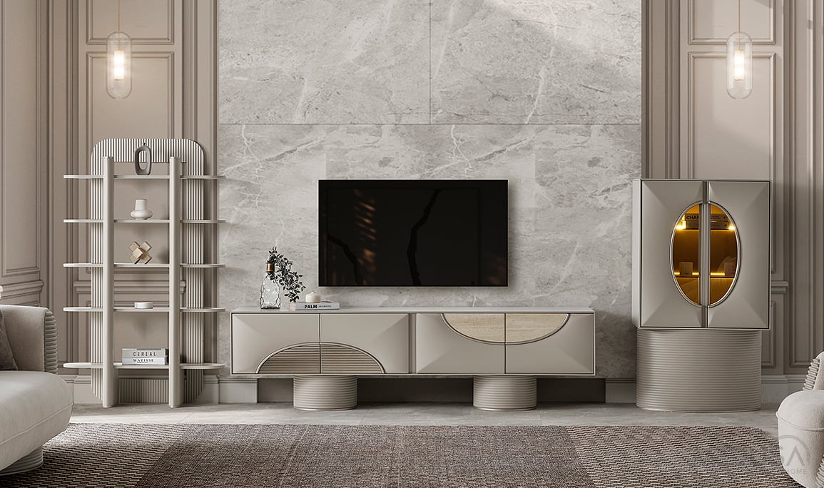 Medusa Home Mobilya - Ivory Tv Ünitesi Set
