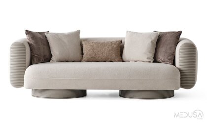 Medusa Home - Ivory Üçlü Koltuk