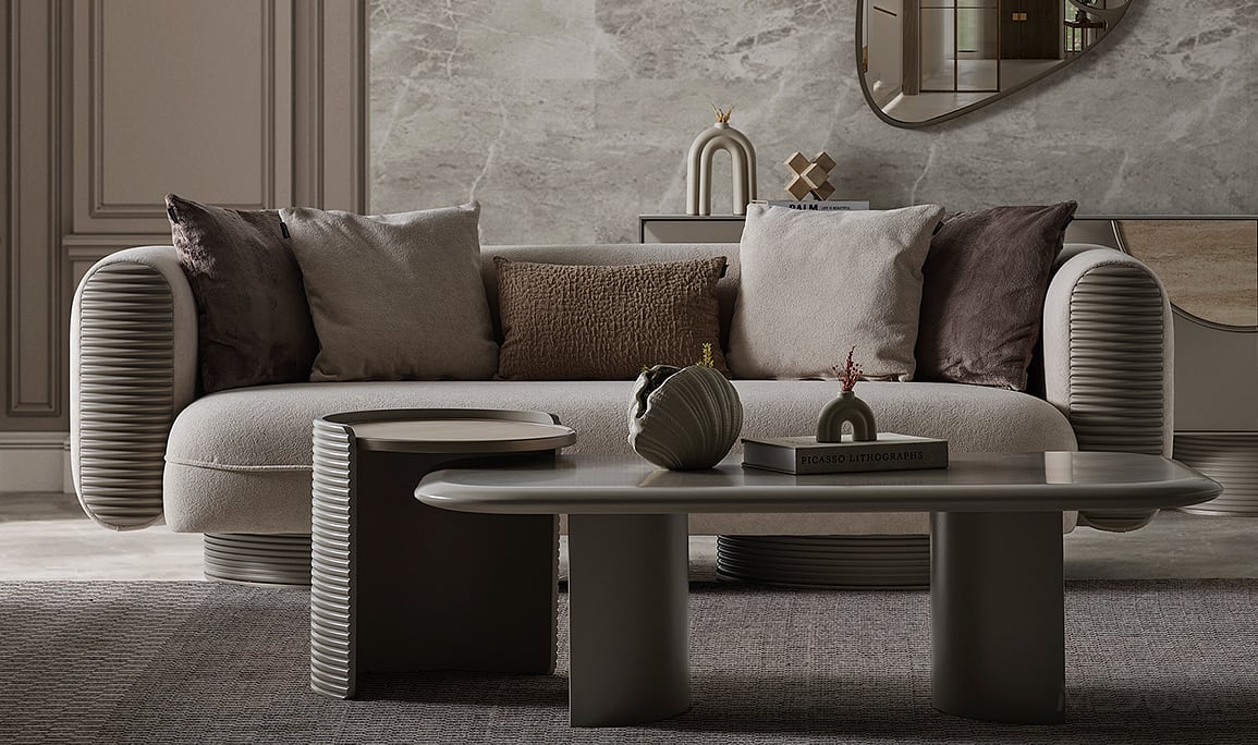 Medusa Home Mobilya - Ivory Üçlü Koltuk