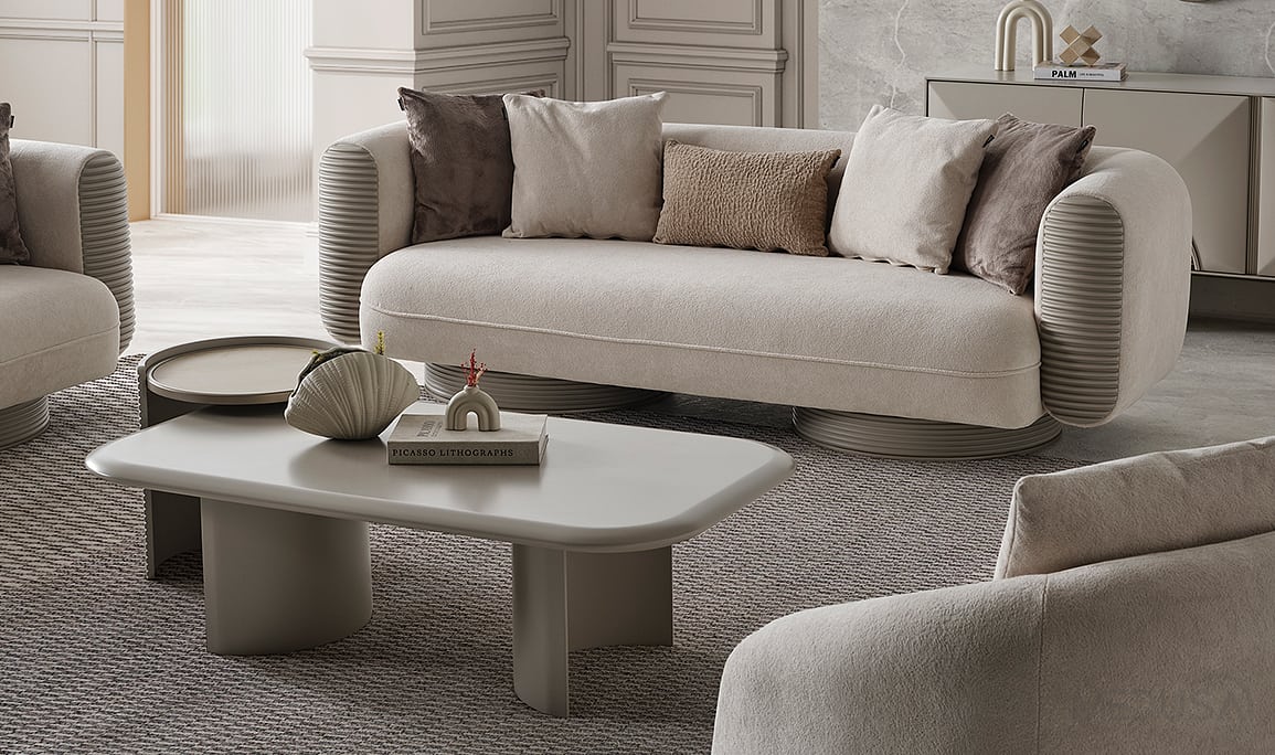 Medusa Home Mobilya - Ivory Üçlü Koltuk