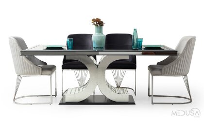 Medusa Home - Jaguar Aynalı Yemek Masası