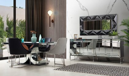 Medusa Home - Jaguar Aynalı Yemek Odası