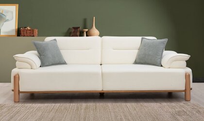 Medusa Home - Jaguar Beyaz Üçlü Koltuk