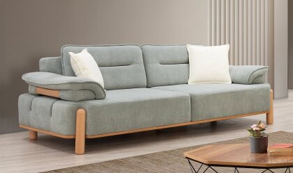 Medusa Home - Jaguar Mint Yeşili Üçlü Koltuk