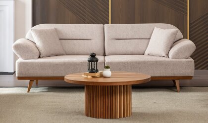 Medusa Home - Jewel Bej Üçlü Koltuk