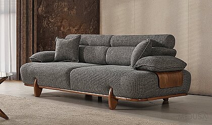Medusa Home Mobilya - Joyage Antrasit Üçlü Koltuk