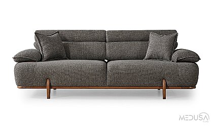 Medusa Home Mobilya - Joyage Antrasit Üçlü Koltuk
