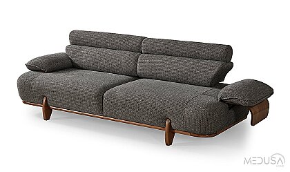 Medusa Home Mobilya - Joyage Antrasit Üçlü Koltuk