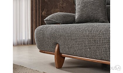 Medusa Home Mobilya - Joyage Antrasit Üçlü Koltuk