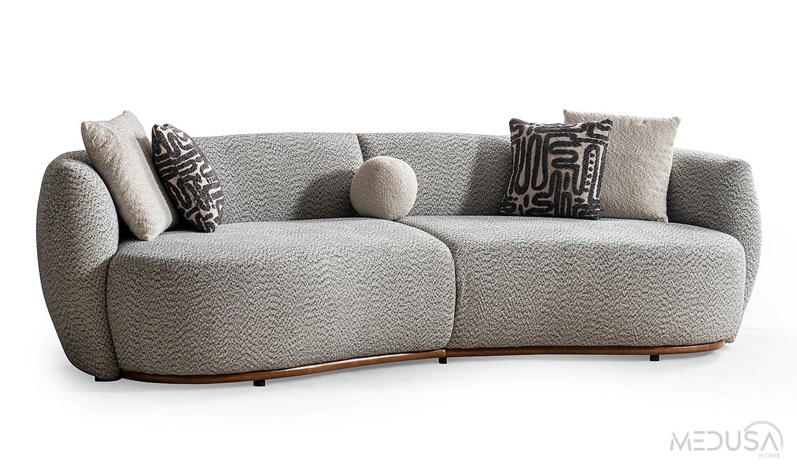 Medusa Home Mobilya - Juno Açık Gri Dörtlü Koltuk