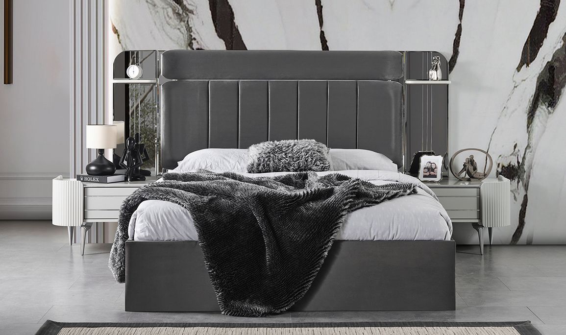 Medusa Home Mobilya - Kayra Sis Grisi Karyola