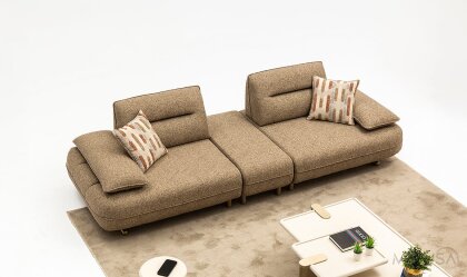 Medusa Home Mobilya - Kays Kahverengi Sehpalı Üçlü Koltuk