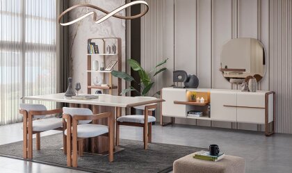 Medusa Home - Leona Ceviz Yemek Odası