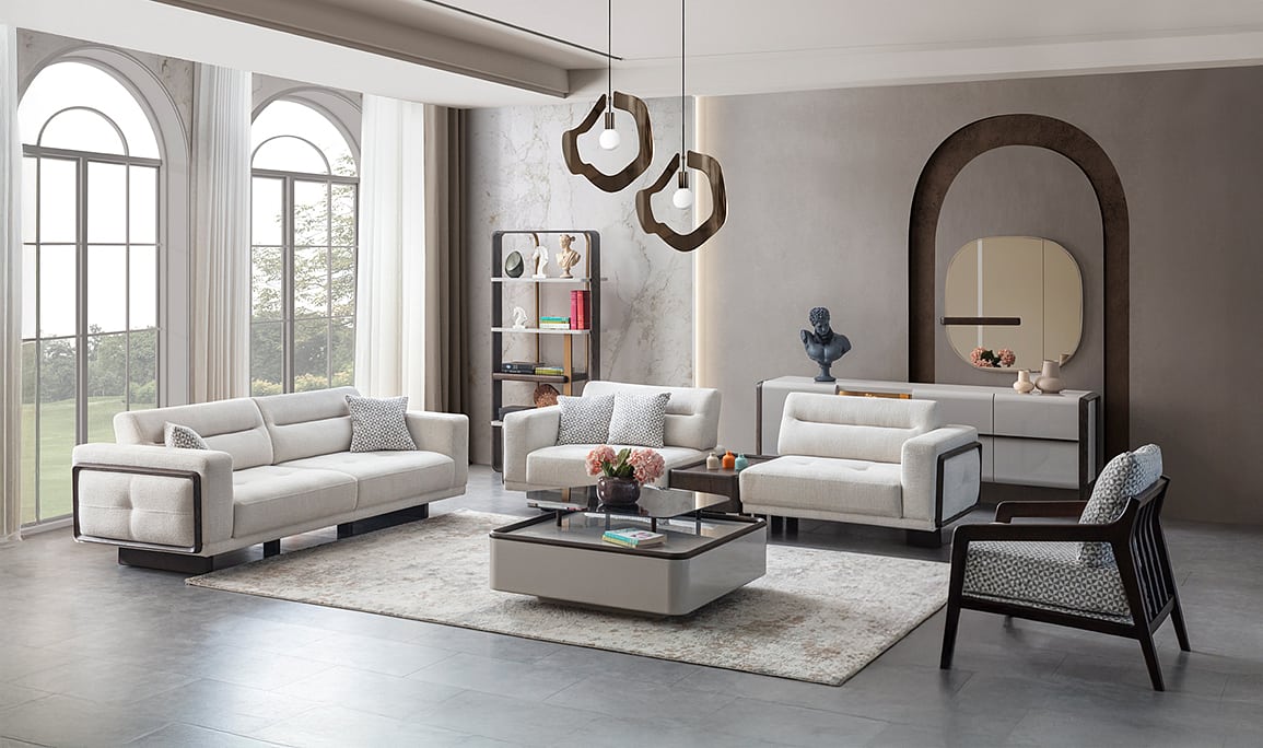 Medusa Home Mobilya - Leona Meşe Koltuk Takımı