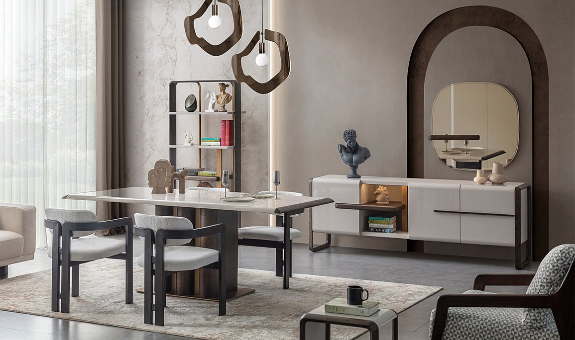 Medusa Home Mobilya - Leona Meşe Yemek Odası