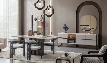 Medusa Home - Leona Meşe Yemek Odası