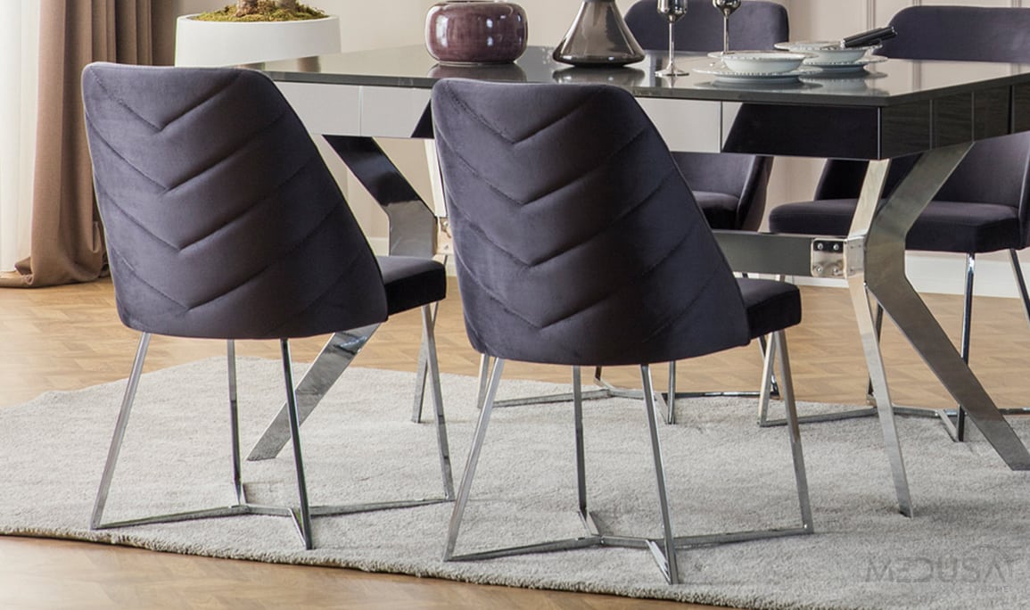Medusa Home Mobilya - Lexus Antrasit Silver Sandalye