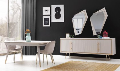 Medusa Home - Linda Beyaz Yemek Odası