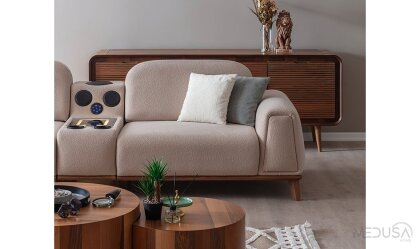 Medusa Home Mobilya - Linea Ses Sistemli Dörtlü Koltuk