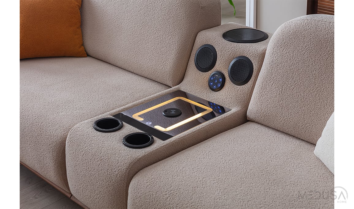 Medusa Home Mobilya - Linea Ses Sistemli Dörtlü Koltuk