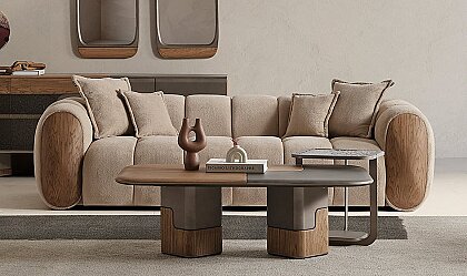 Medusa Home Mobilya - Linfa Kahve Üçlü Koltuk - Üçlü Koltuk