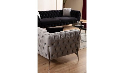Medusa Home Mobilya - Lisa Üçlü Koltuk Gri