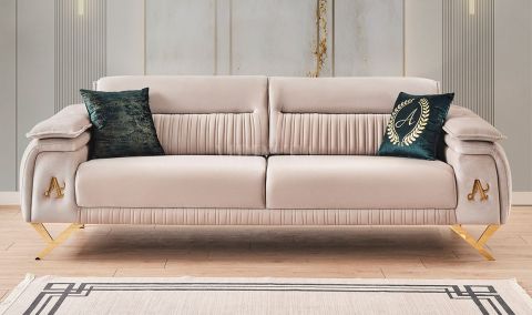 Medusa Home - Lorena Üçlü Koltuk Krem