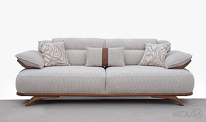 Medusa Home - Lotis Kahve Üçlü Koltuk