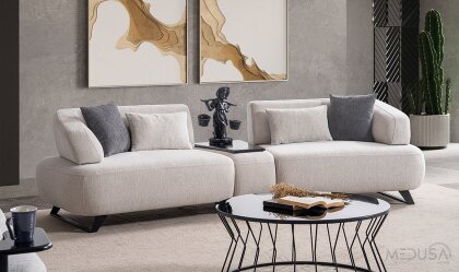 Medusa Home - Luis Sehpalı Üçlü Koltuk