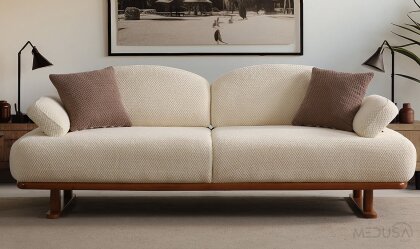 Medusa Home - Lumen Krem Üçlü Koltuk