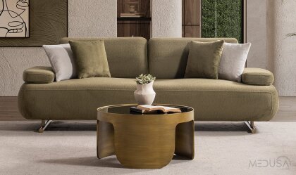 Medusa Home - Lycon Yeşil Üçlü Koltuk