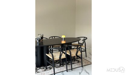 Medusa Home Mobilya - Flora Siyah Yemek Masası