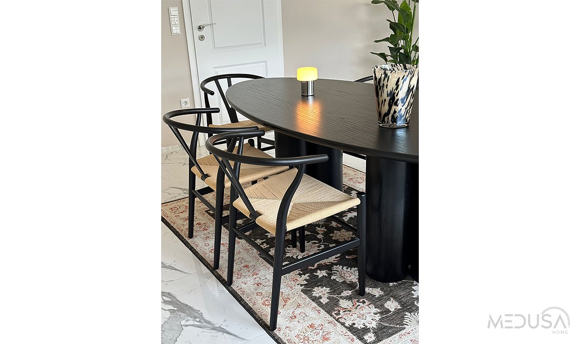 Medusa Home Mobilya - Flora Siyah Yemek Masası