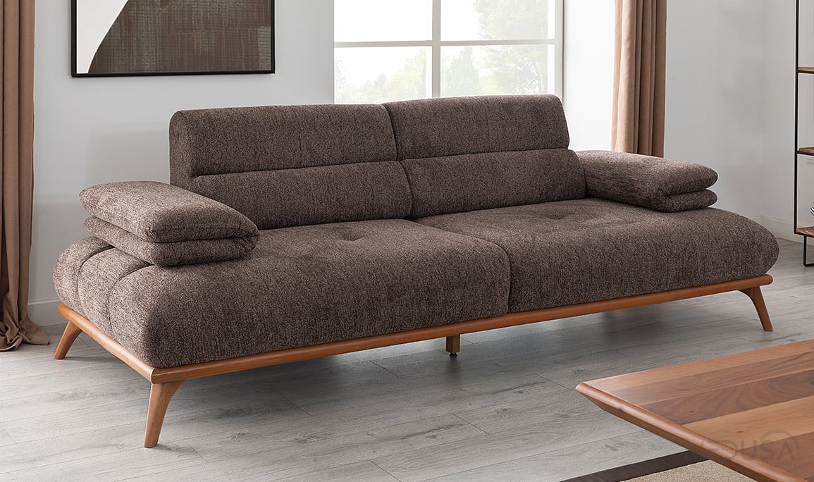 Manza Kahve Üçlü Koltuk | Medusa Home Mobilya - En uygun fiyatlar
