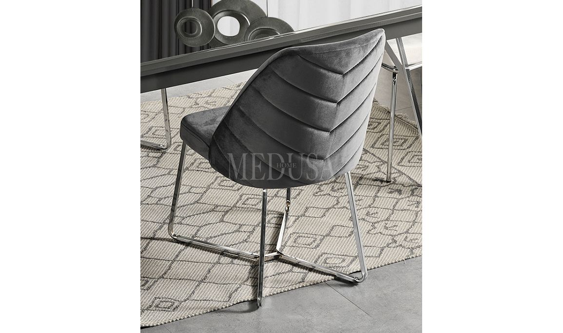 Medusa Home Mobilya - Max Antrasit-Silver Sandalye 02