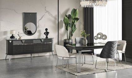 Medusa Home Mobilya - Max Antrasit-Silver Yemek Odası