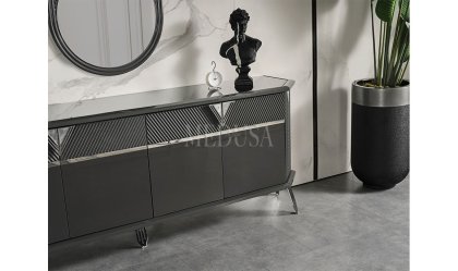 Medusa Home Mobilya - Max Antrasit-Silver Yemek Odası