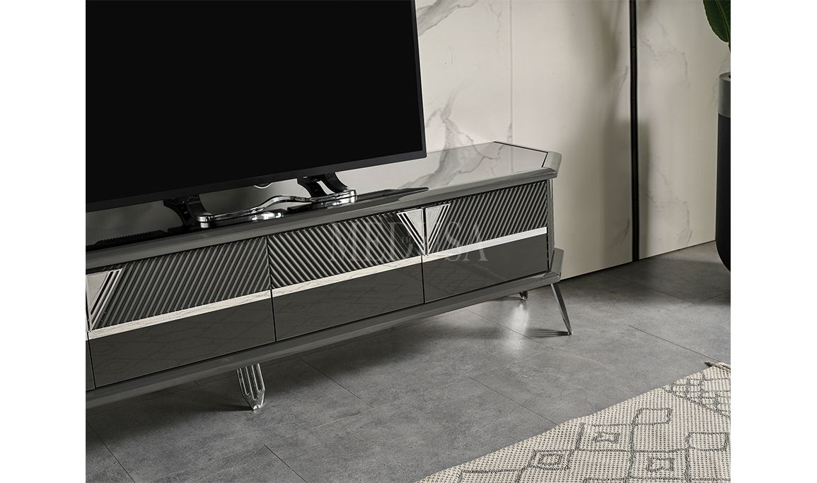 Medusa Home Mobilya - Max Antrasit-Silver Yemek Odası