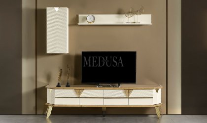 Medusa Home - Max Beyaz-Ahşap Tv Ünitesi