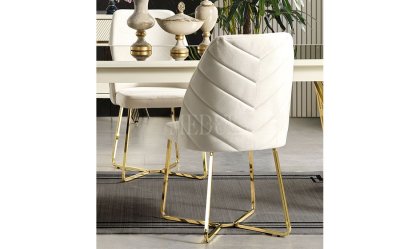 Medusa Home - Max Beyaz-Gold Sandalye 02