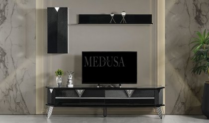 Medusa Home - Max Siyah-Silver Tv Ünitesi