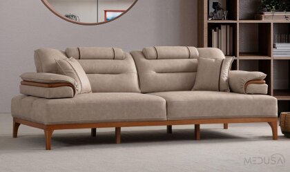 Medusa Home Mobilya - Maybach A.Kahve Üçlü Koltuk - Üçlü Koltuk