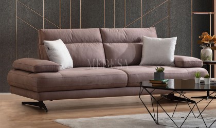 Medusa Home - Milan Dinlenmeli Üçlü Koltuk Kahve