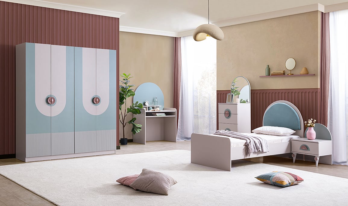 Medusa Home Mobilya - Mint 4 Kapaklı Çocuk Odası