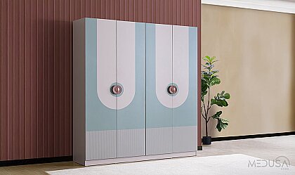 Medusa Home - Mint 4 Kapaklı Gardırop