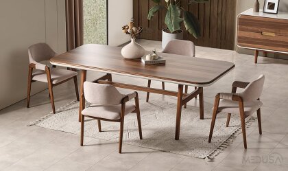 Medusa Home - Miral Ceviz Yemek Masası
